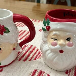 Lang by Design Festive Santa and Mrs. Claus Mug Set